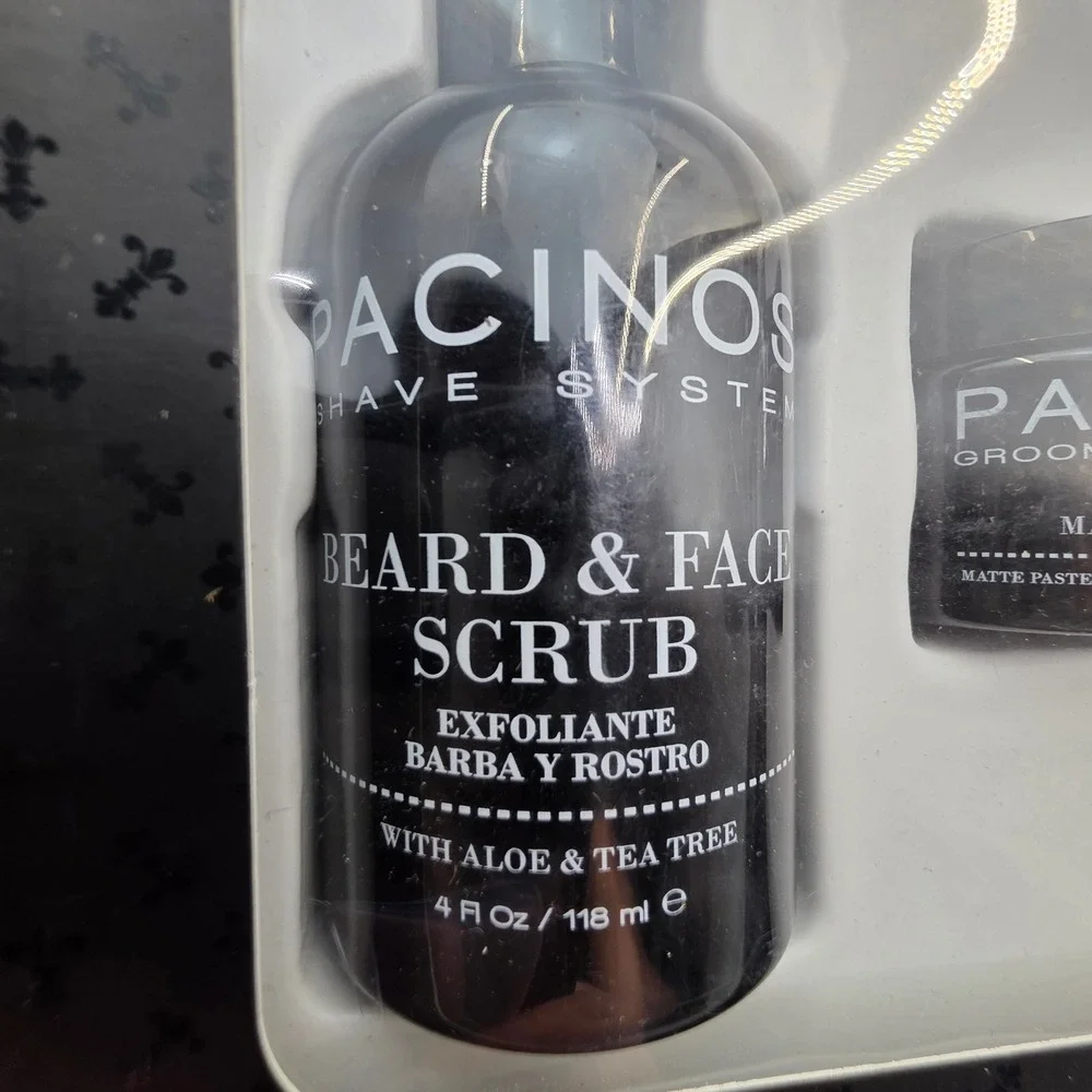 Pacinos Signature Line 3pc Set Beard Face Scrub Matte Paste Mask Grooming N4